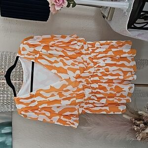 Ava & Viv Orange Patterned Blouse